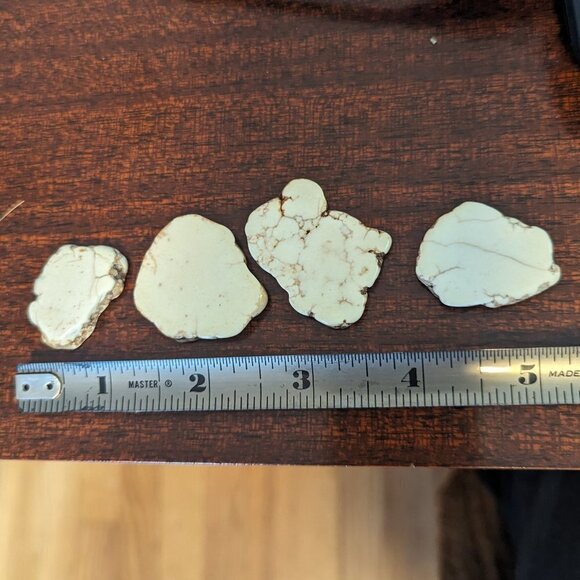 Howlite Stone Flat Beads Sliced Natural Raw Edge Natural Stone Crafts Beading - Picture 5 of 10